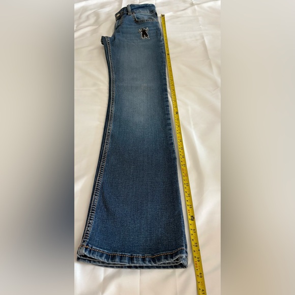 Wranglers Women W26 Bootcut Custom Rhinestone Pocket Stretch Western Jeans Y2K - Picture 15 of 16